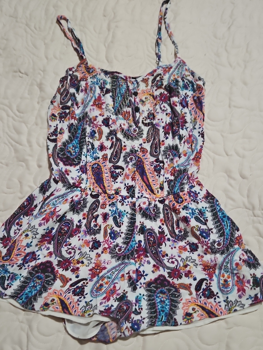American Eagle Outfitters Multi-Color Paisley Print Girls Romper